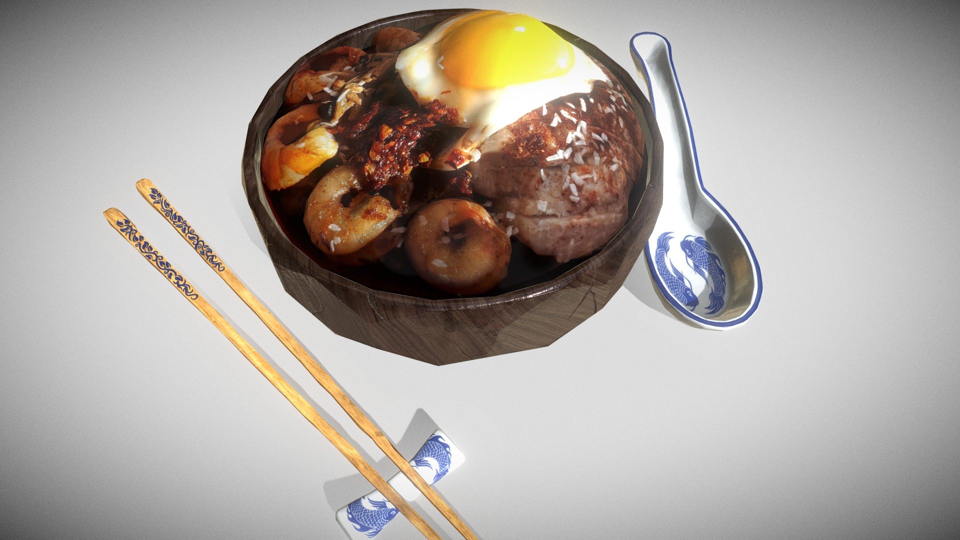 Nasi Lemak (3D Food Asset) 3d model