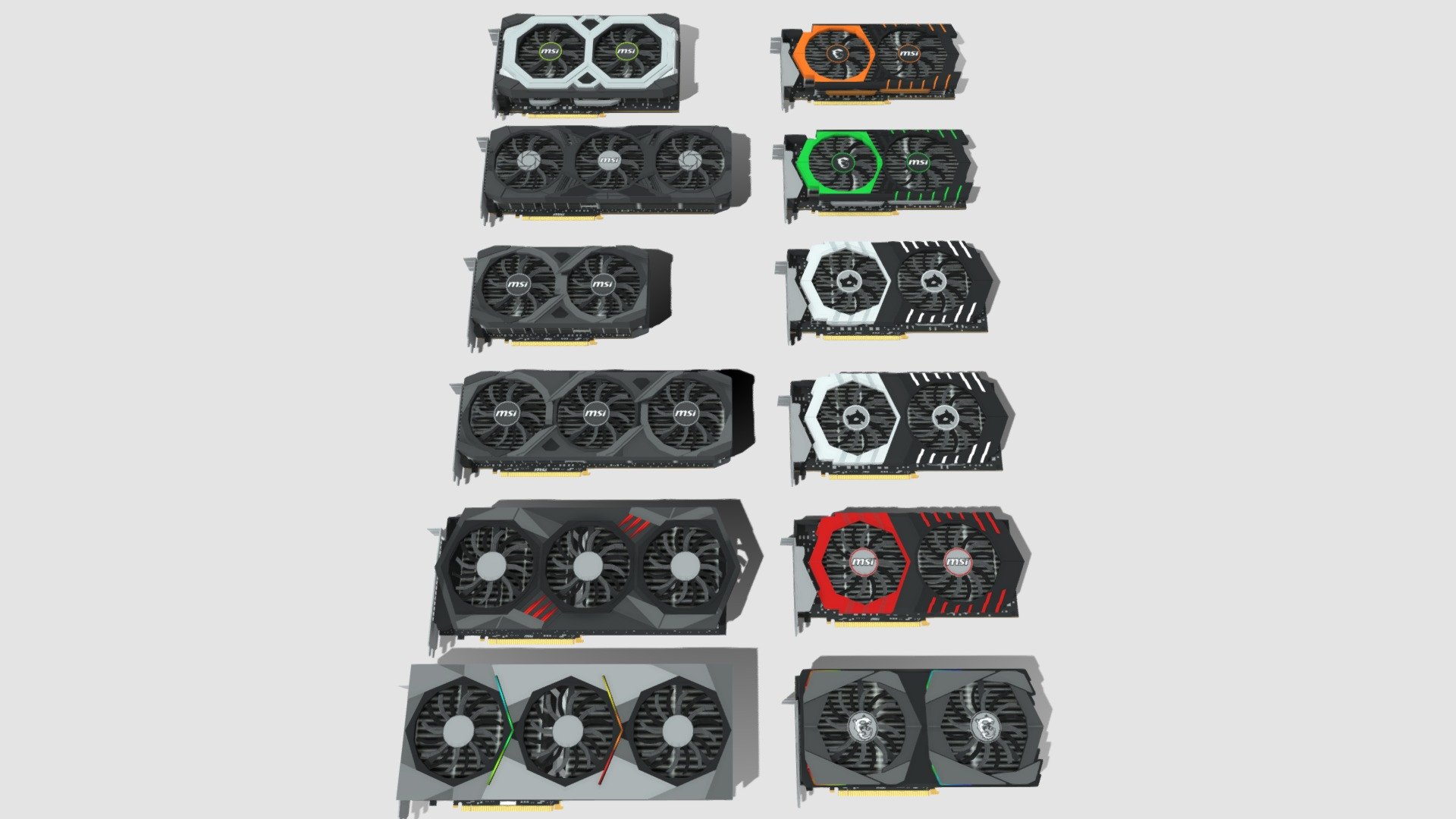 MSI GeForce Pack (12 Models) • Minecraft 3d model