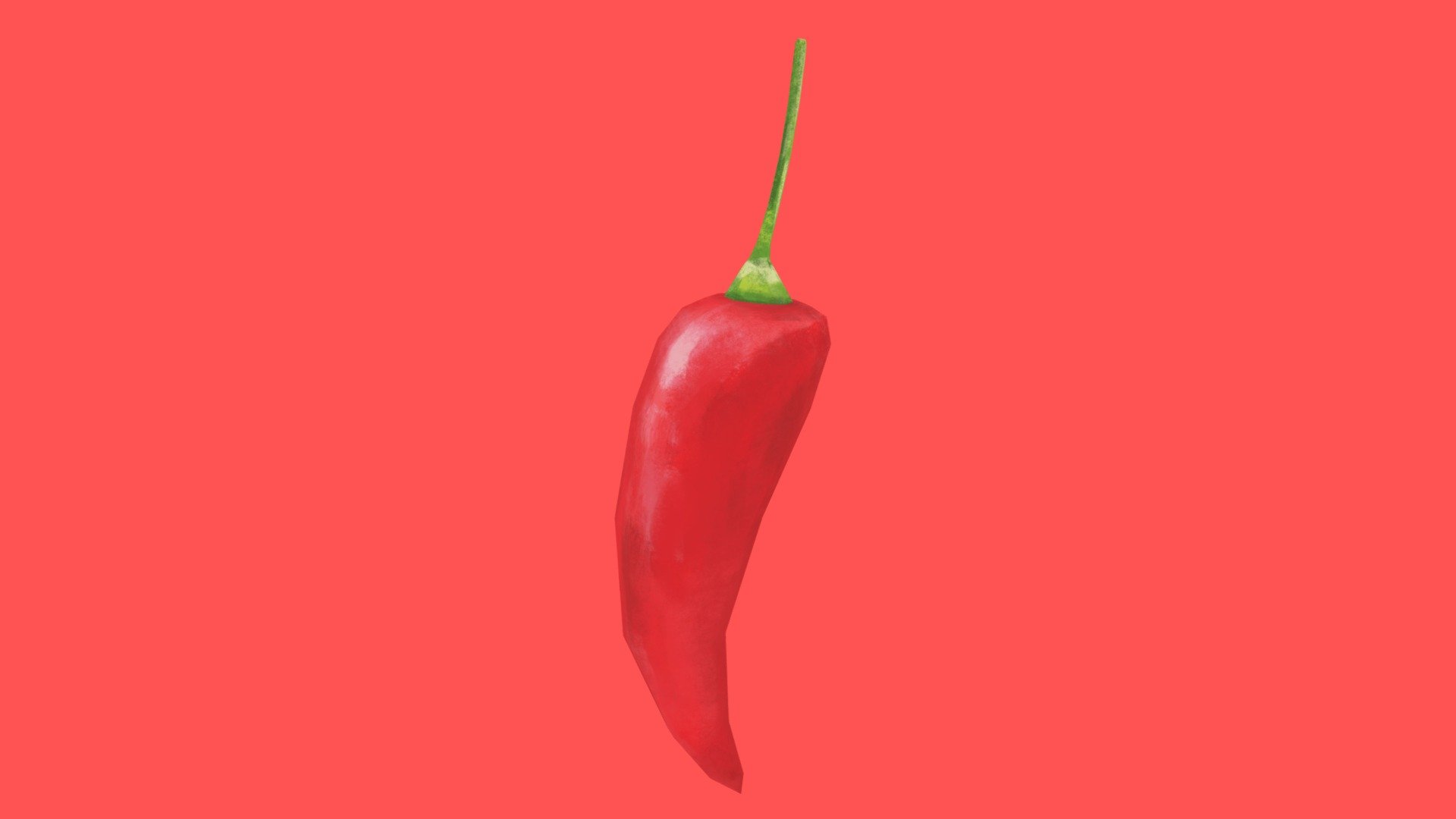 Handpainted Chili Pepper 3d model