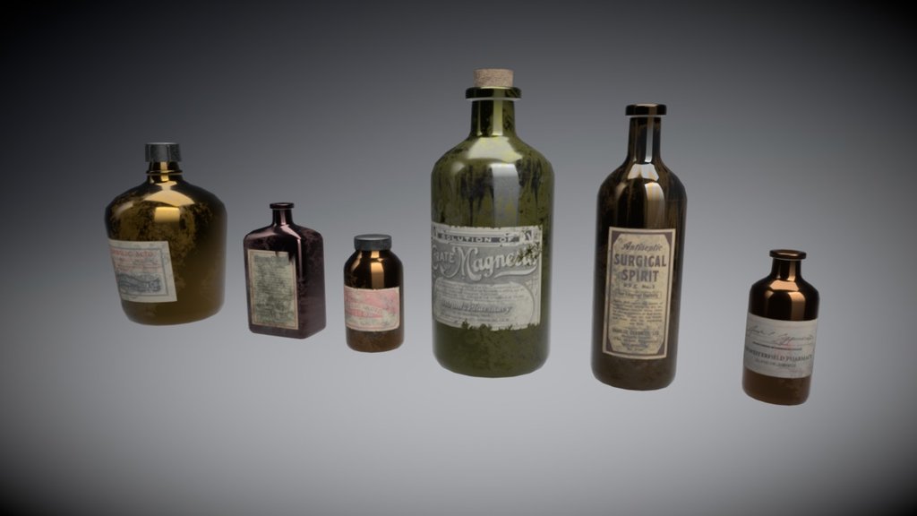 Old Bottles 3d model