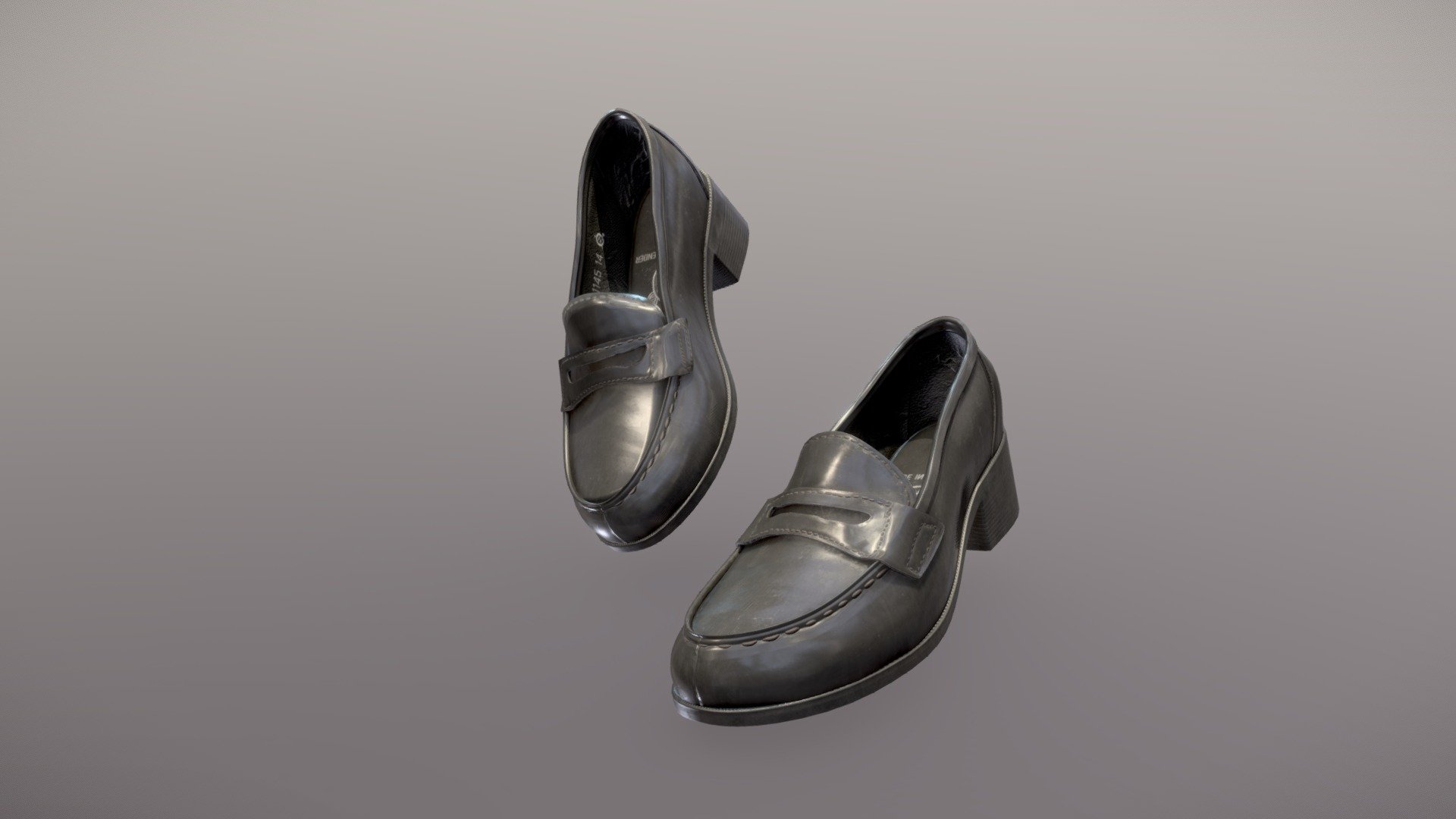 Leather womens shoes 3d model