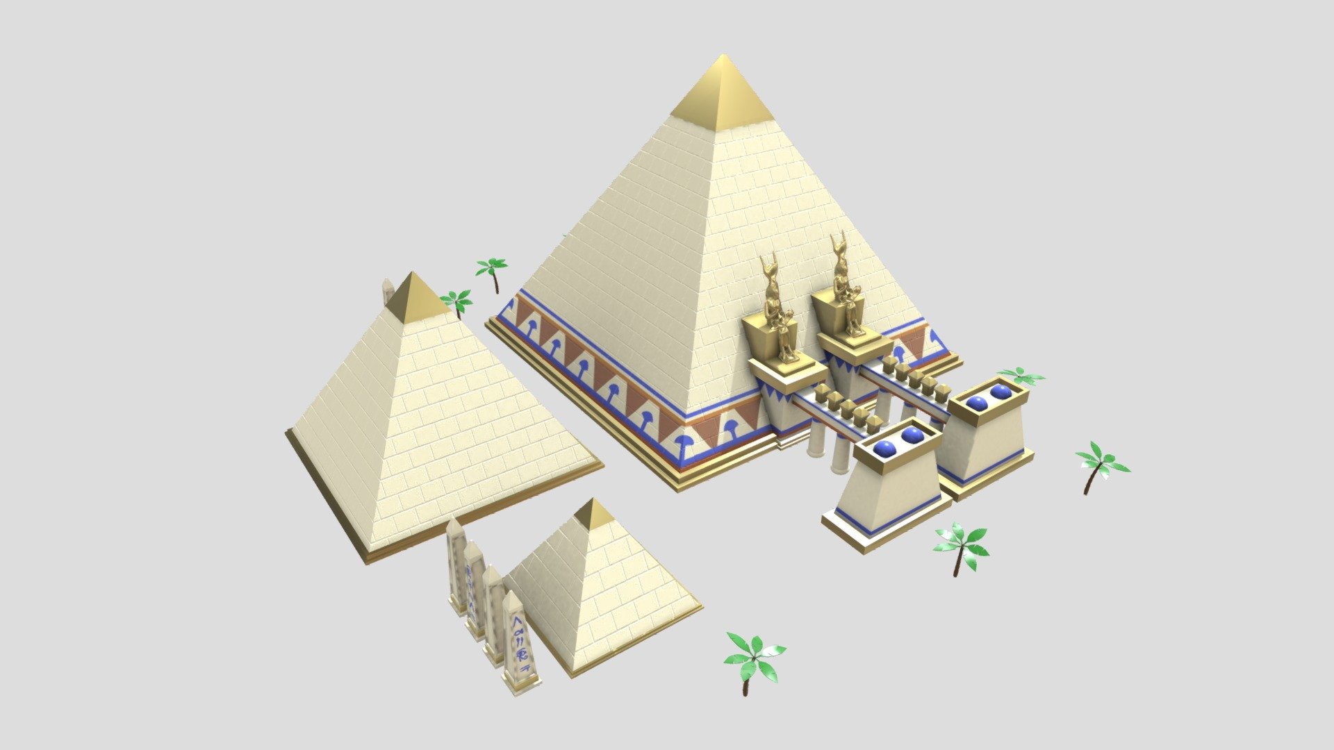 Giza Pyramid Complex (from Civilization VI) 3d model