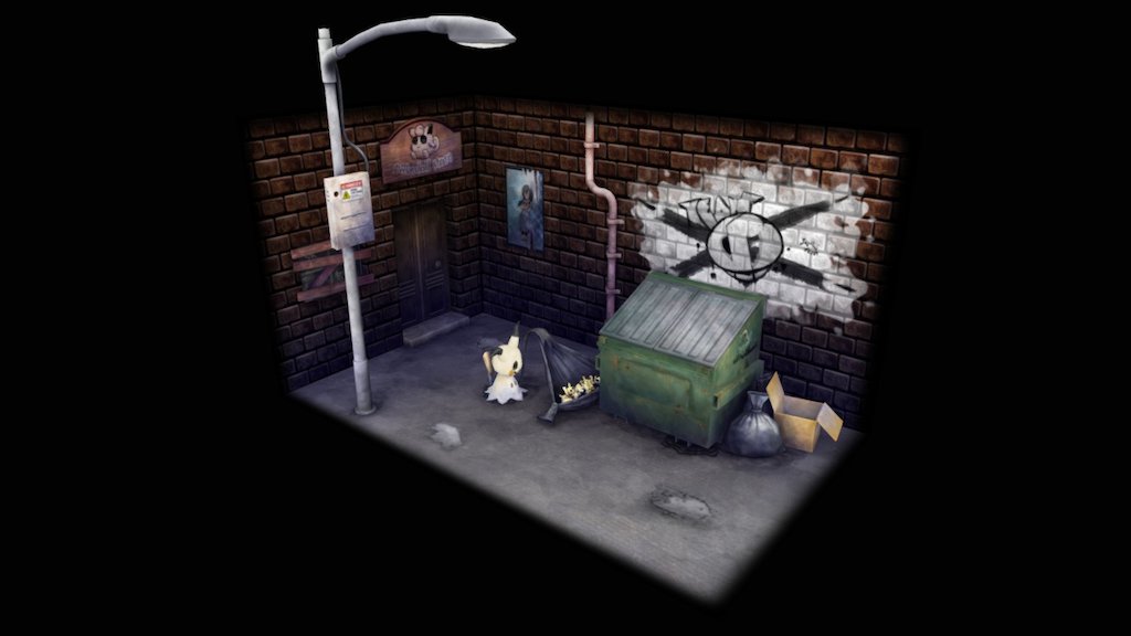 Back alley 3d model