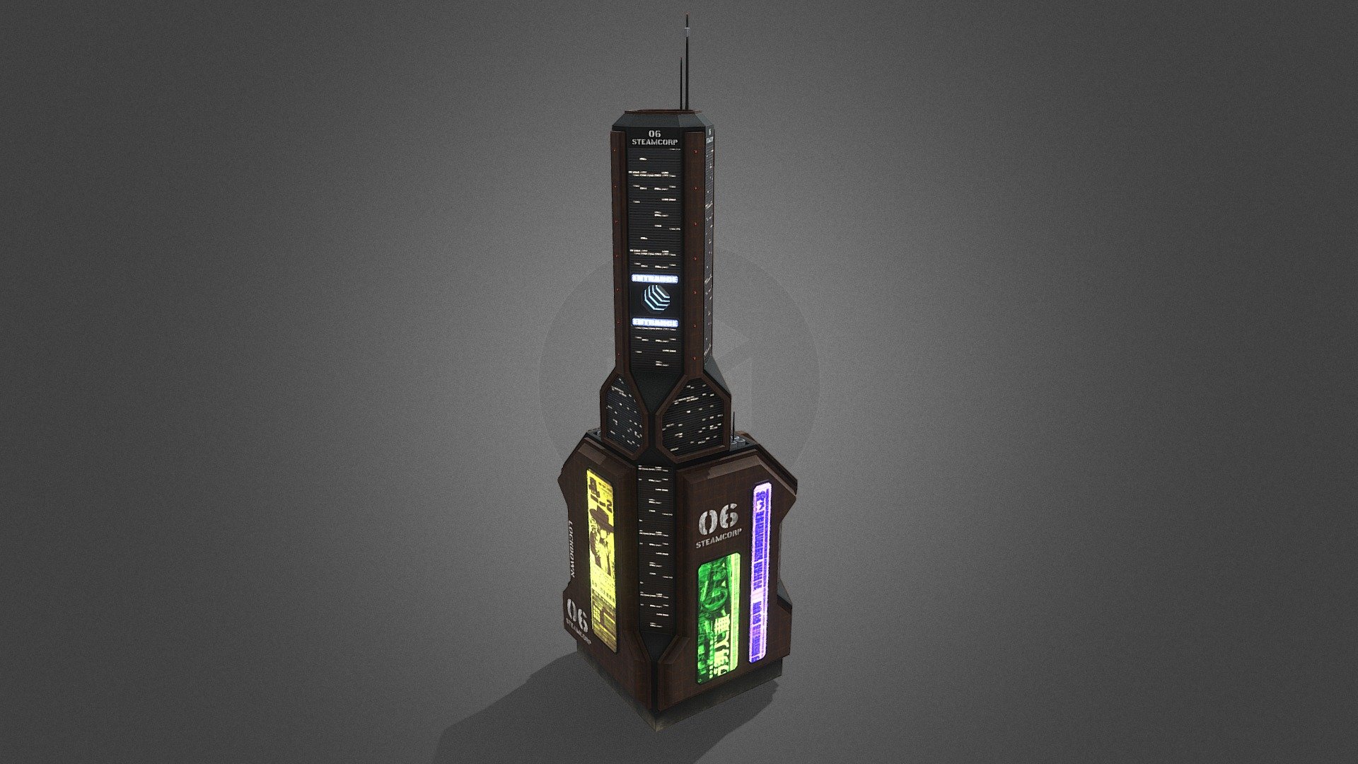 SciFi Cyberpunk Building 06 3d model