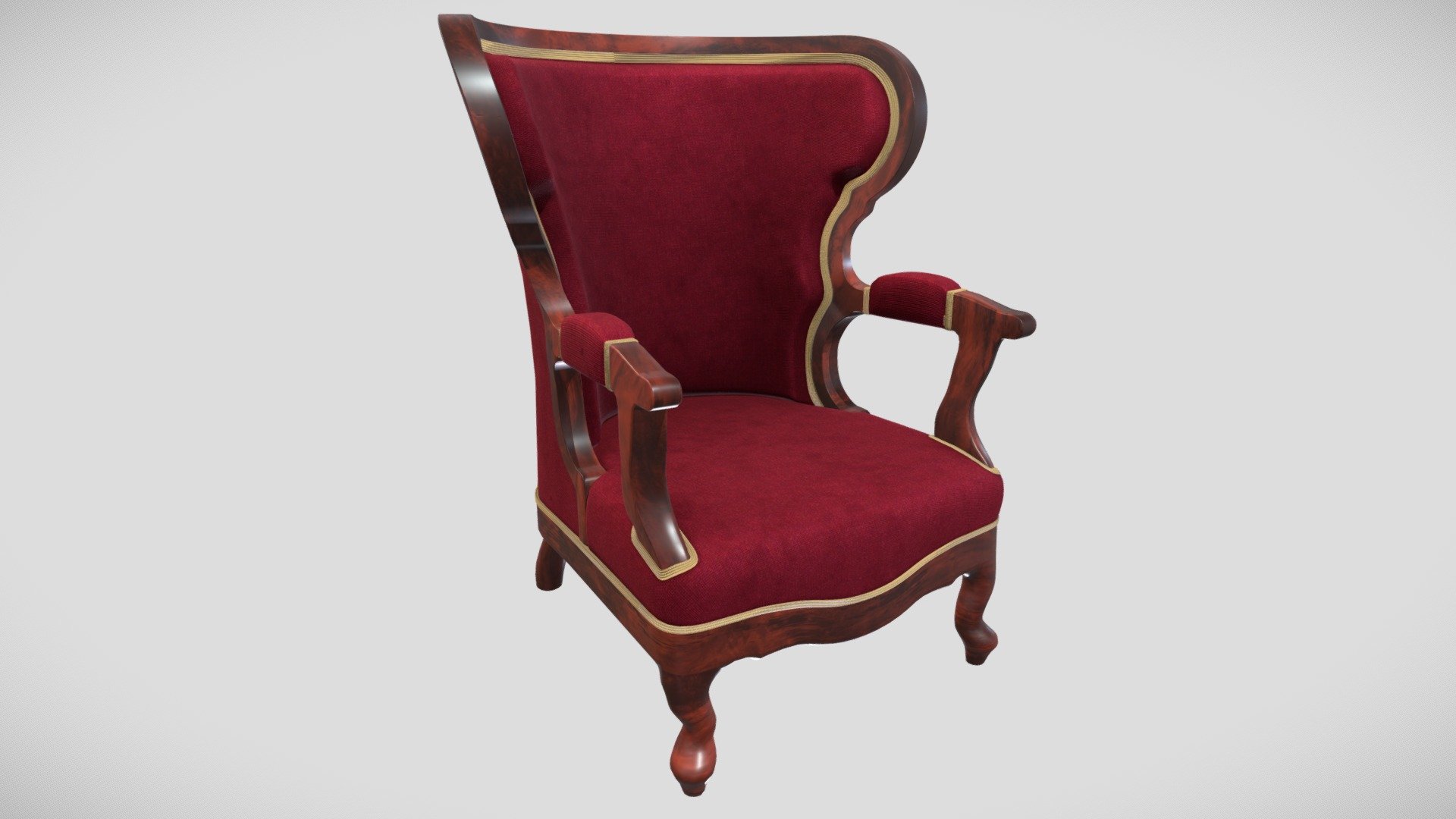 Victorian living room armchair 3d model