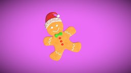 Cute realistic gingerbread man, Christmas cookie