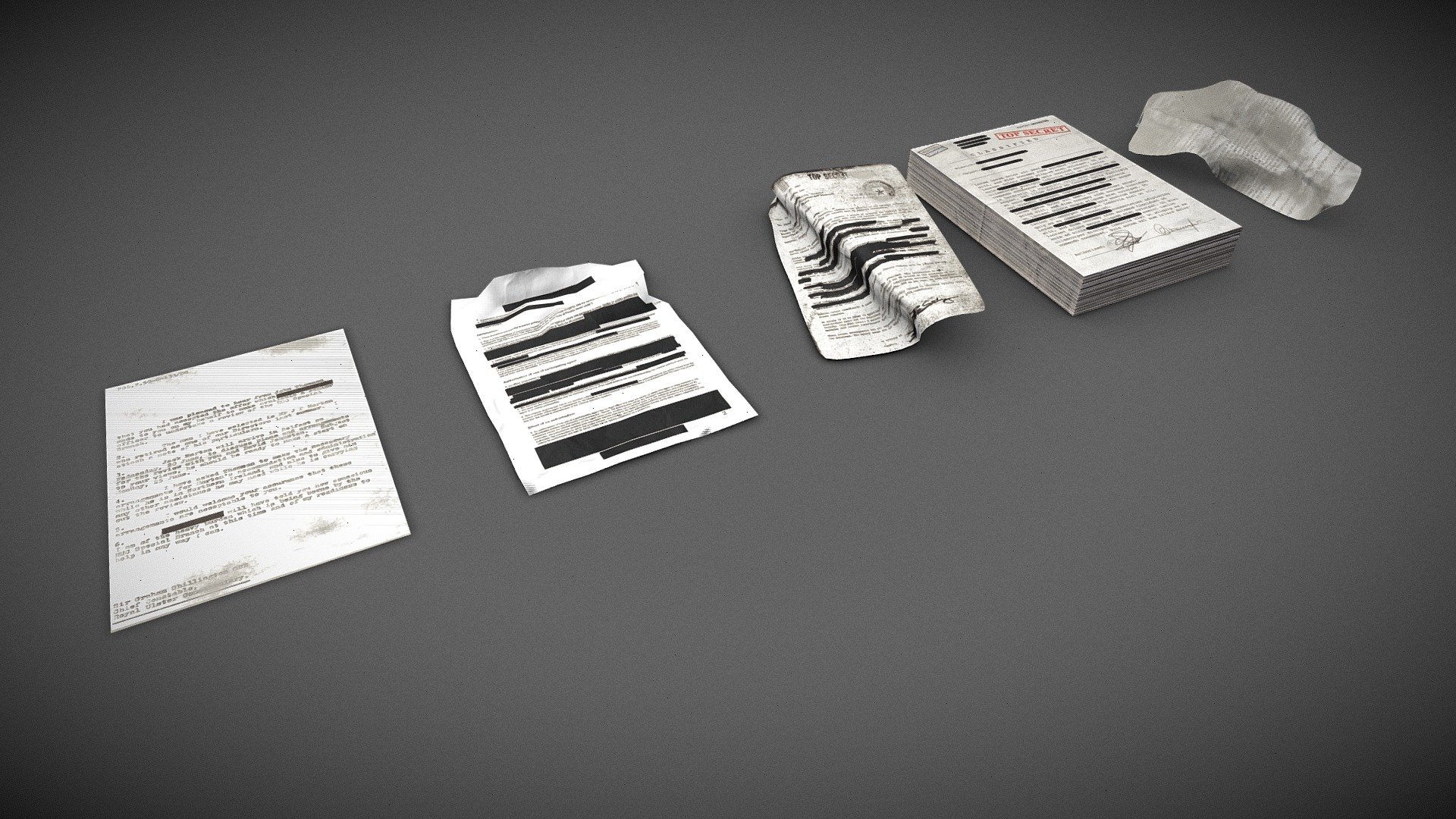 Paper debris 3d model