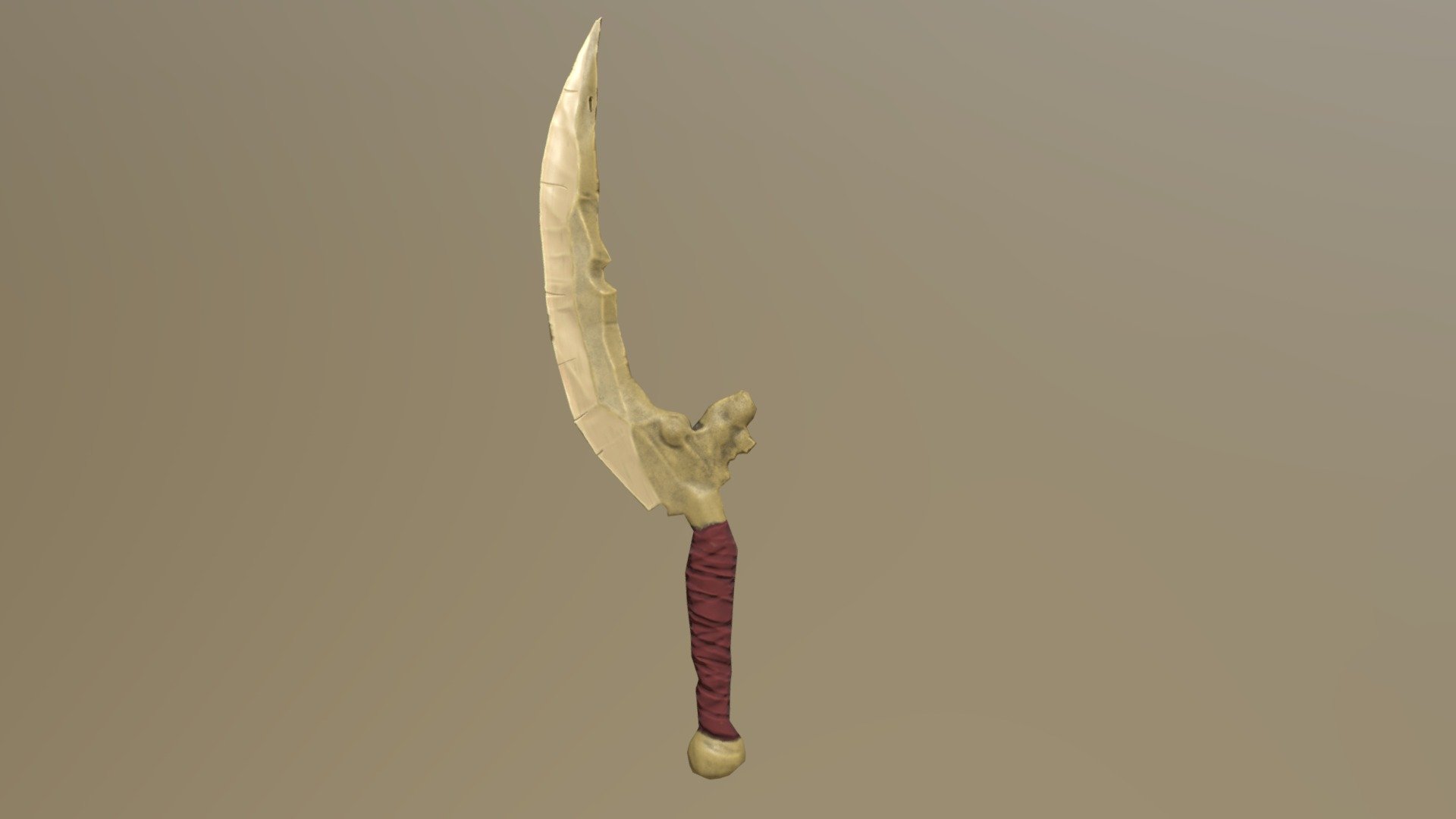 Bone Curved Sword 3d model