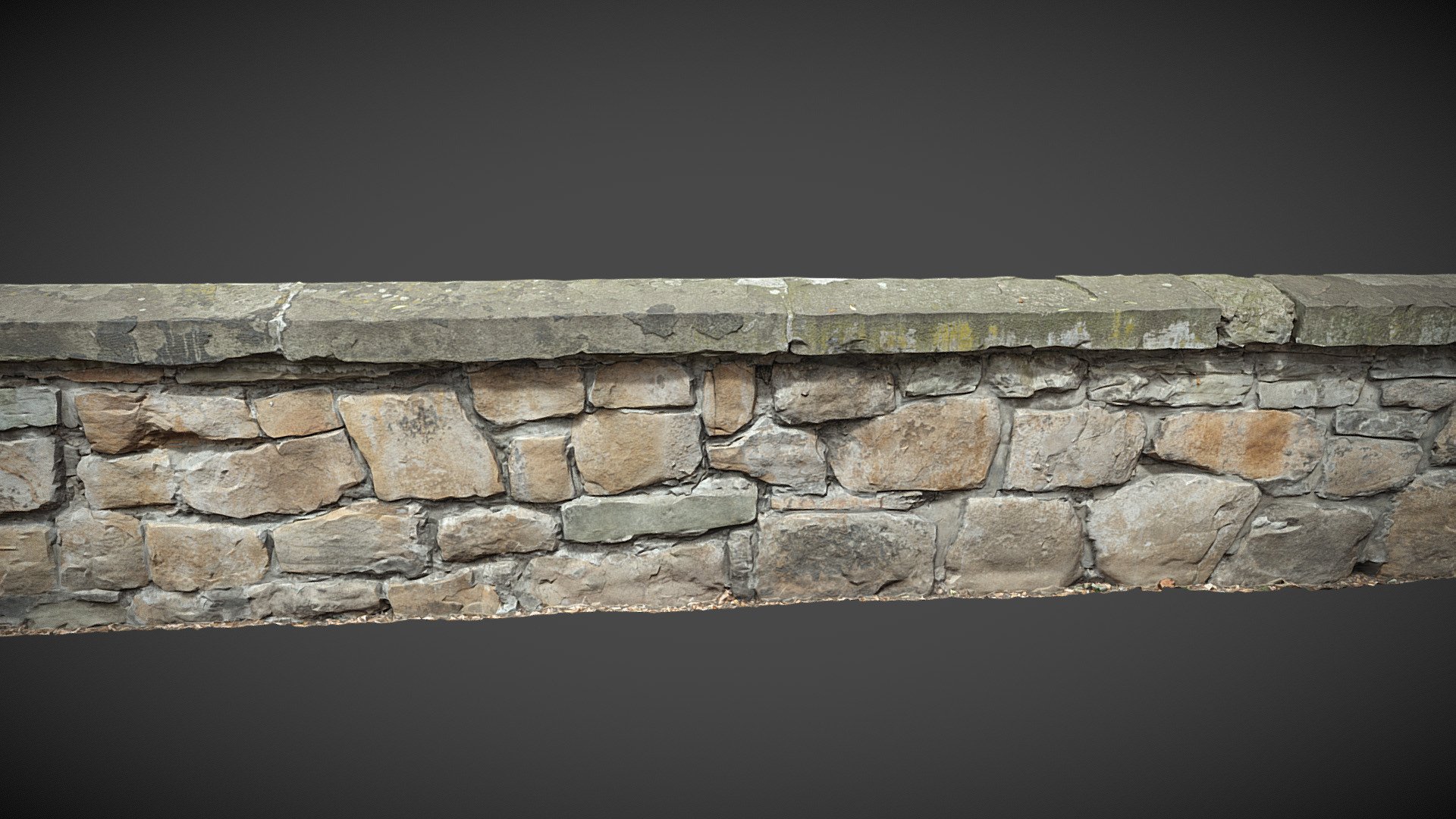 Wall made out of stones and concrete 3d model