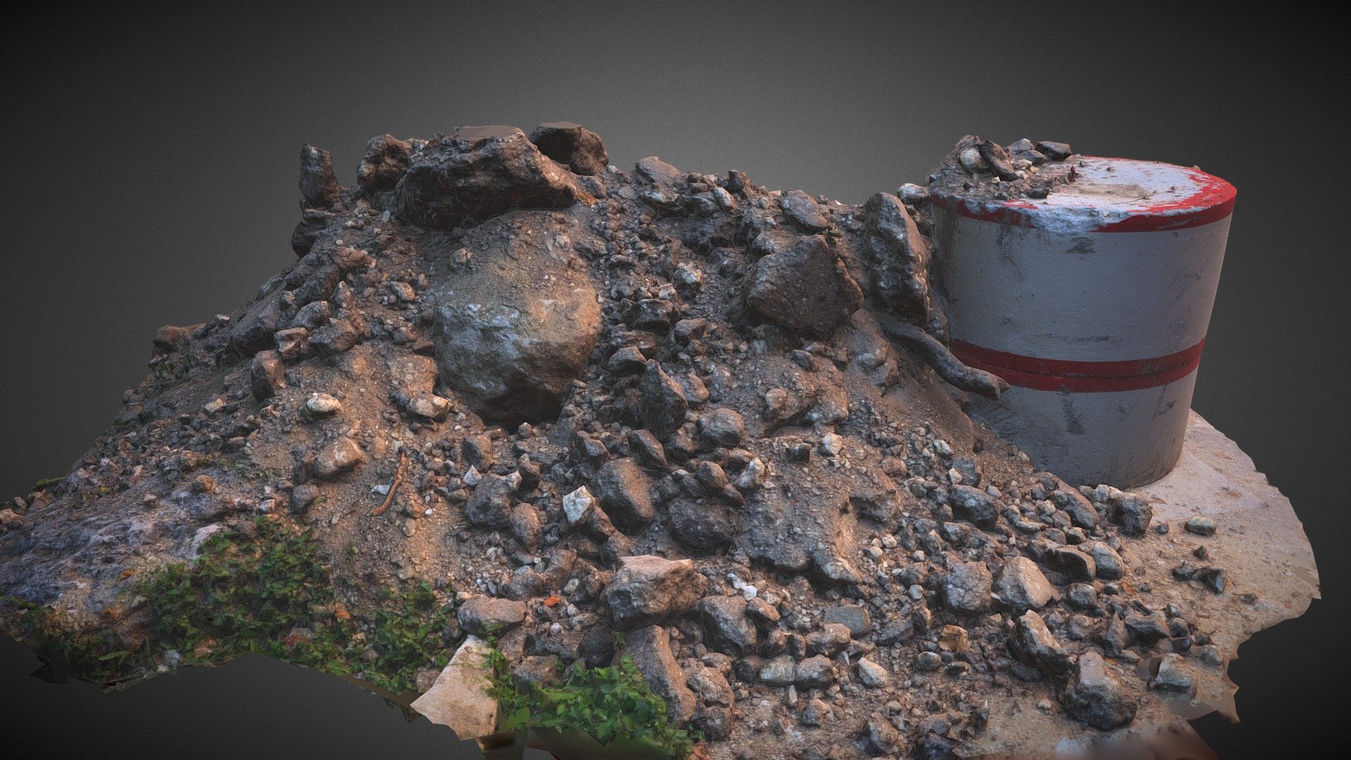 Concrete garbage 3d model