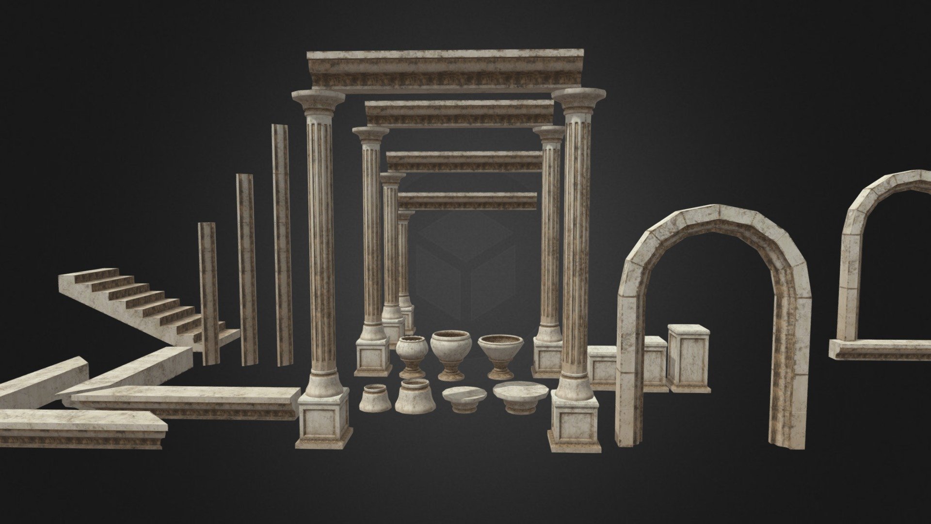 column . Column with arch. Stone column 3d model