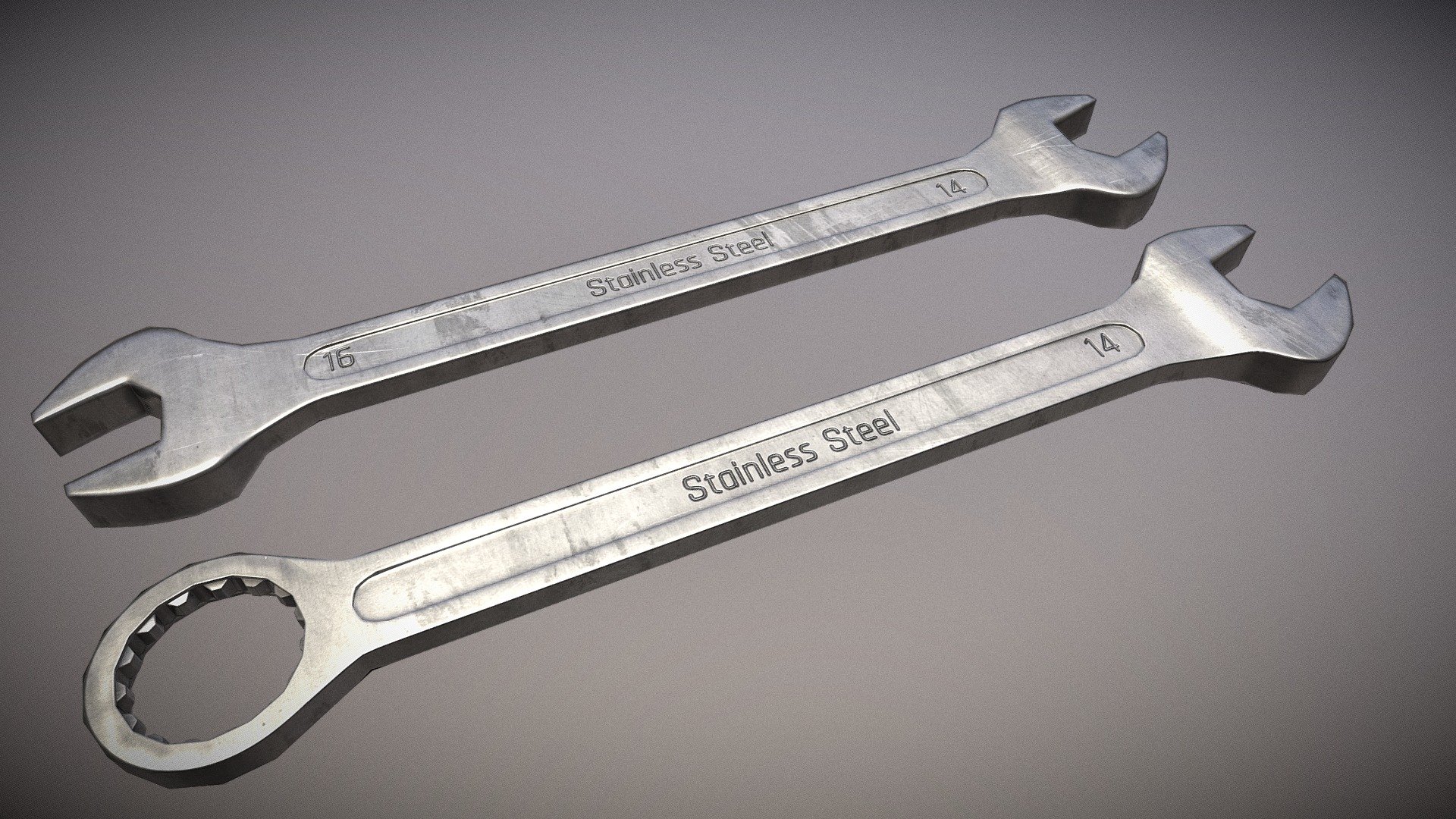 Stainless Steel Wrench Tool 3d model