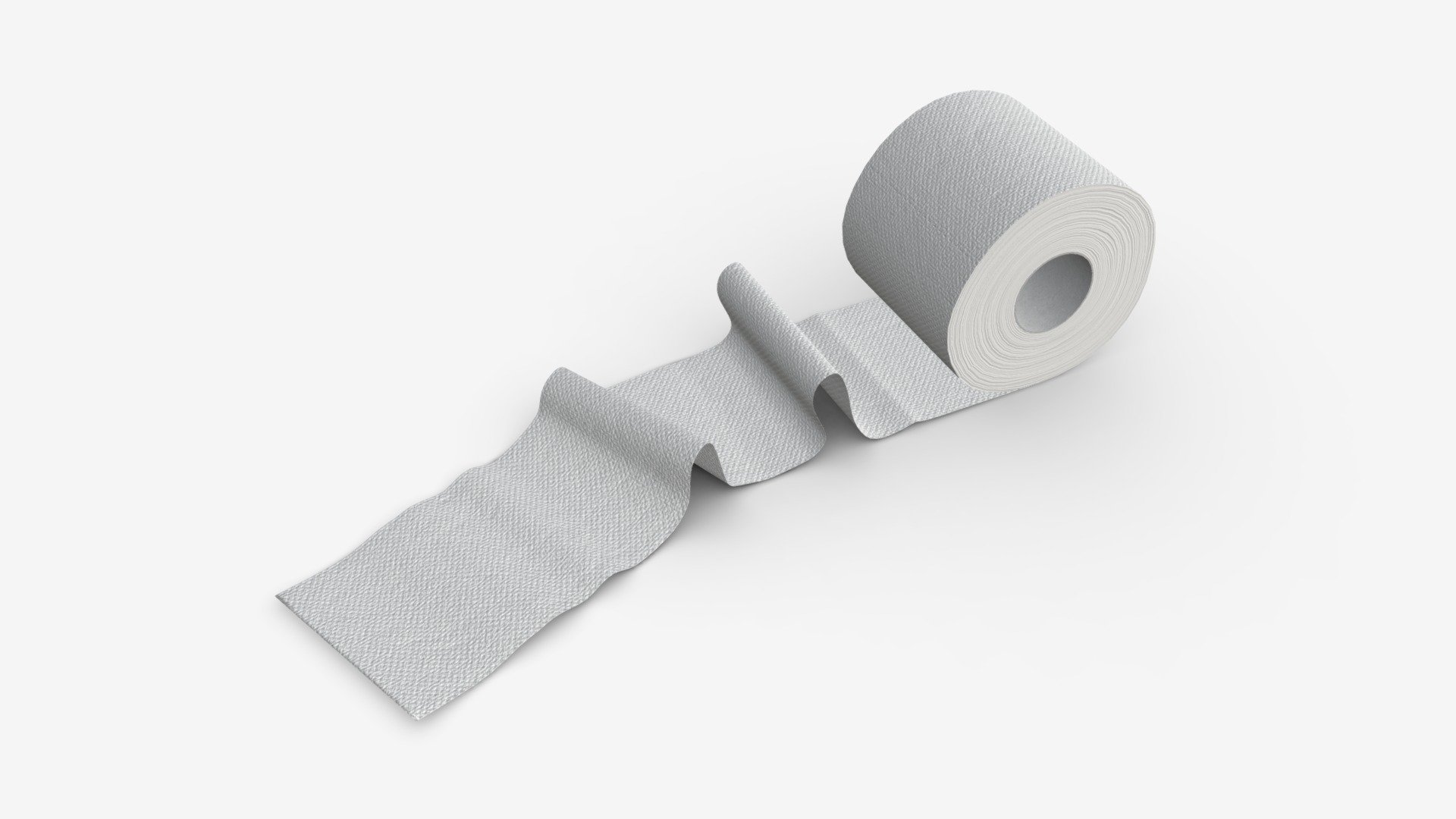 Toilet Paper Roll with Unrolled Part 3d model