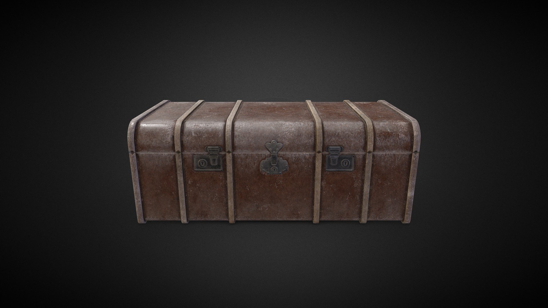 Old dusty chest 3d model