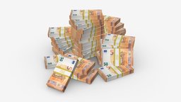 Euro banknote bundles large set