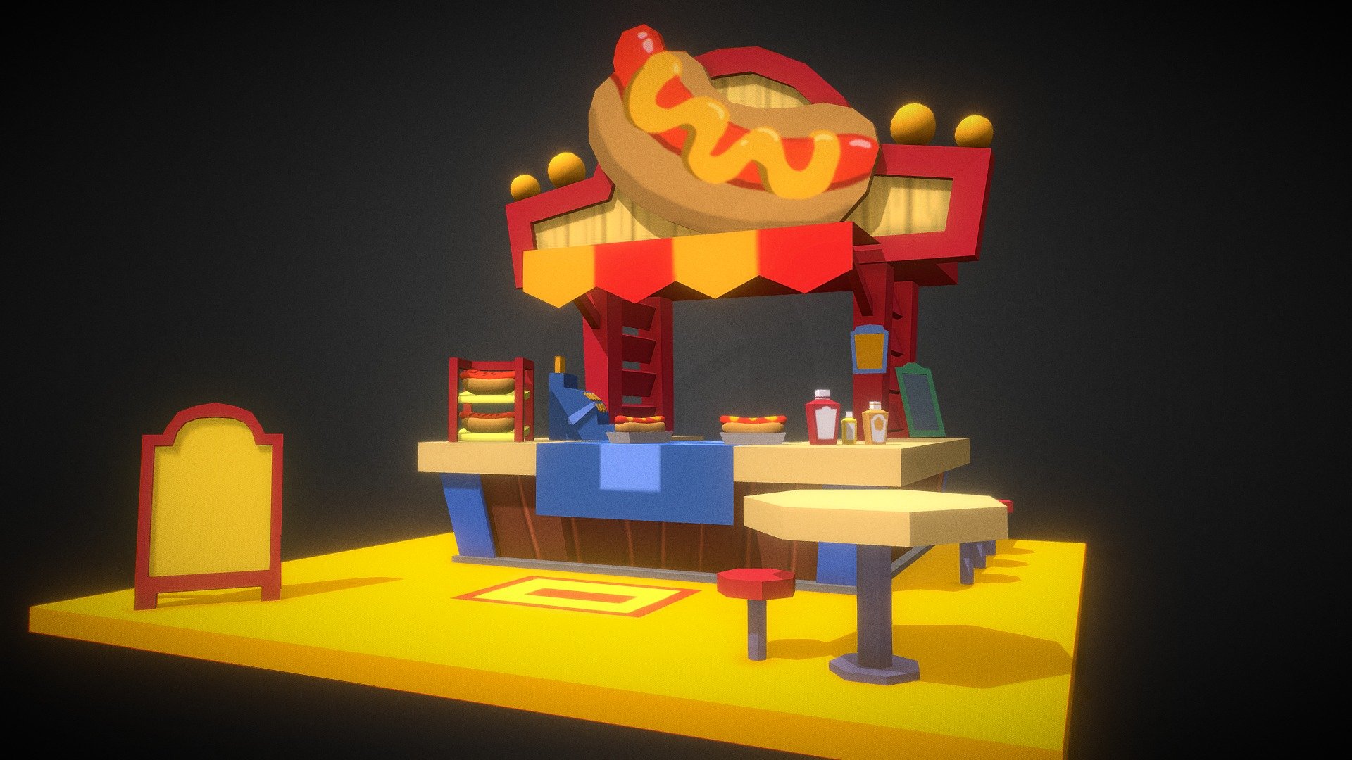 Restaurante HOT DOG 3d model