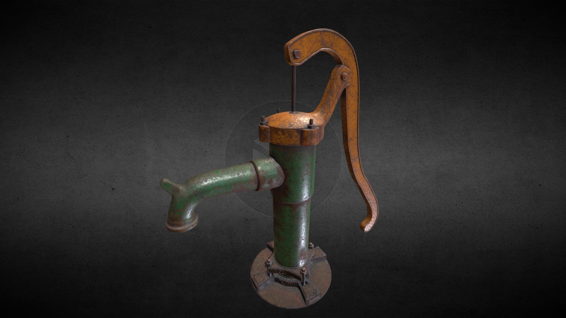 Rusty Old Water Pump 3d model