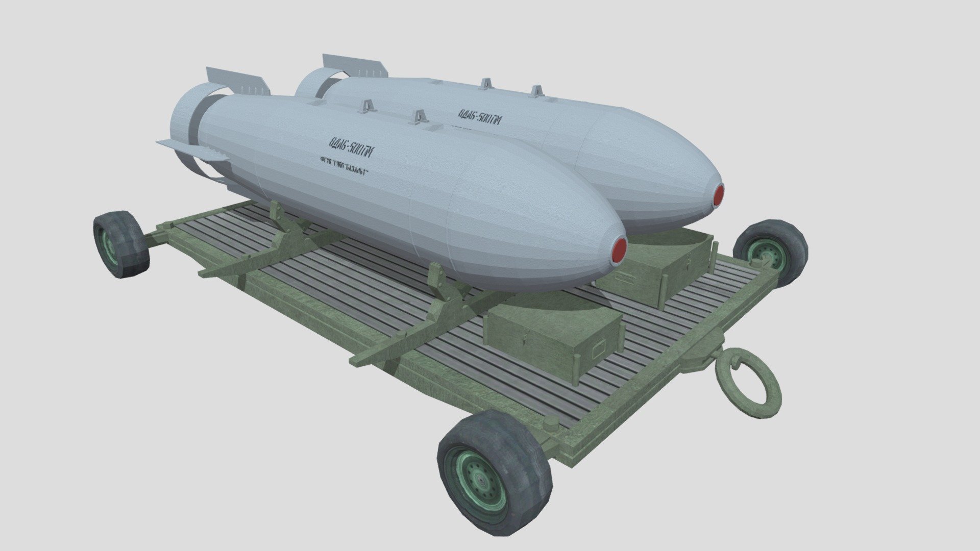 ODAB-500 vacuum bombs transport cart 3d model