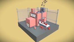 Lowpoly Factory Isomatric