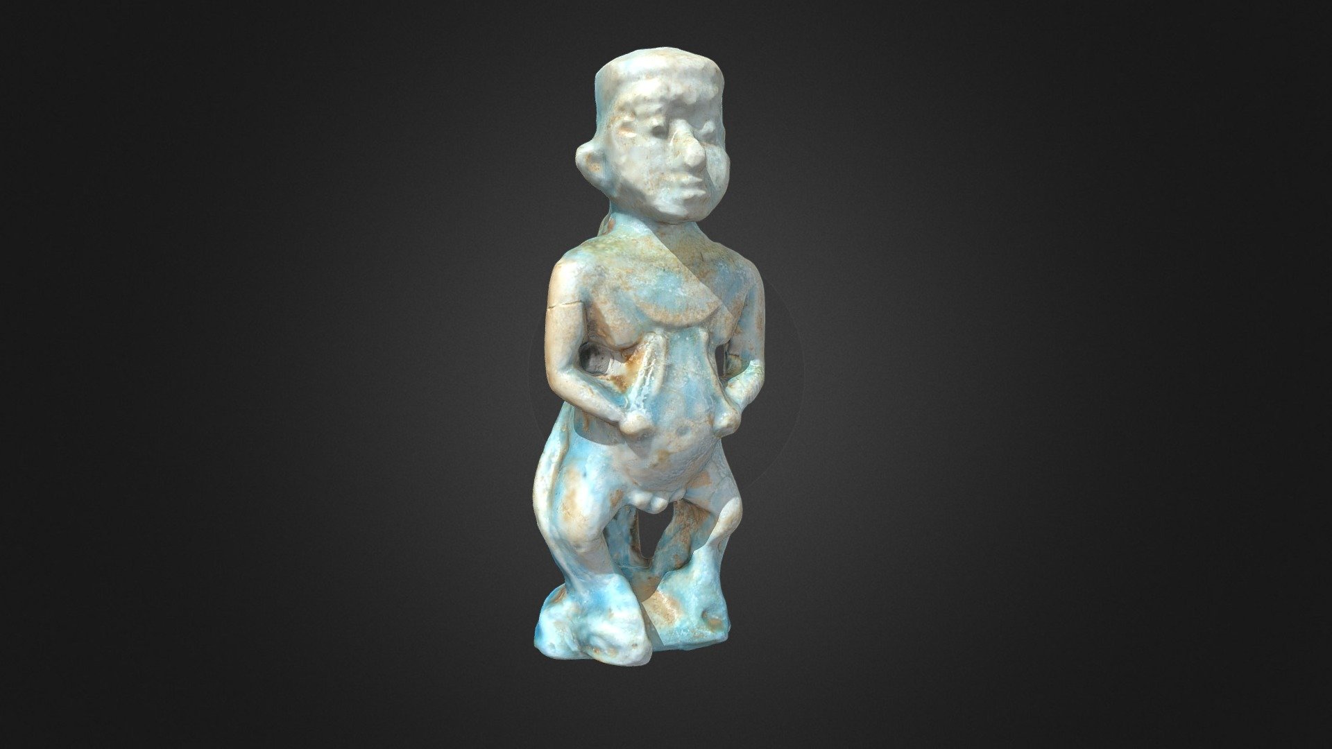 Faience Pataikos Statuette 3d model