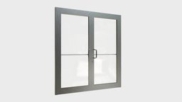 Double storefront glass door