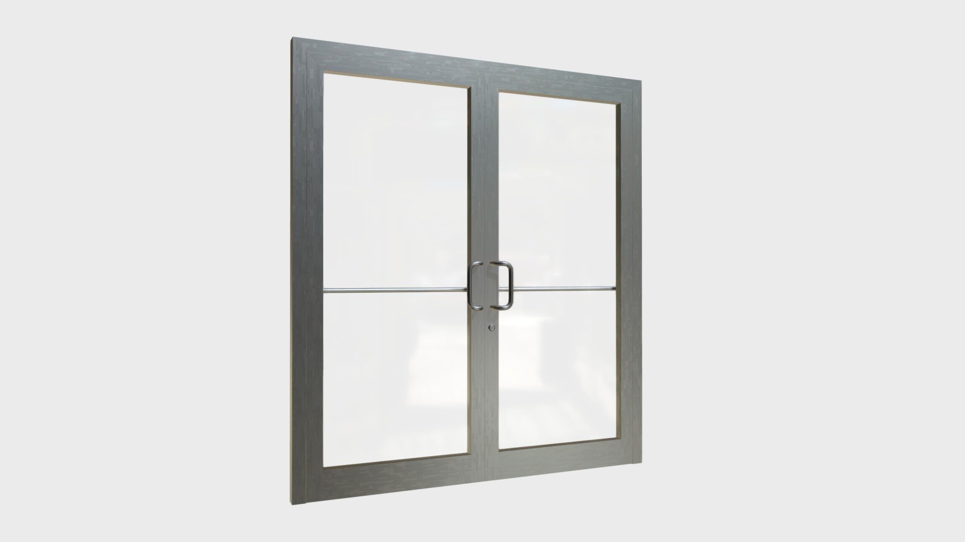 Double storefront glass door 3d model