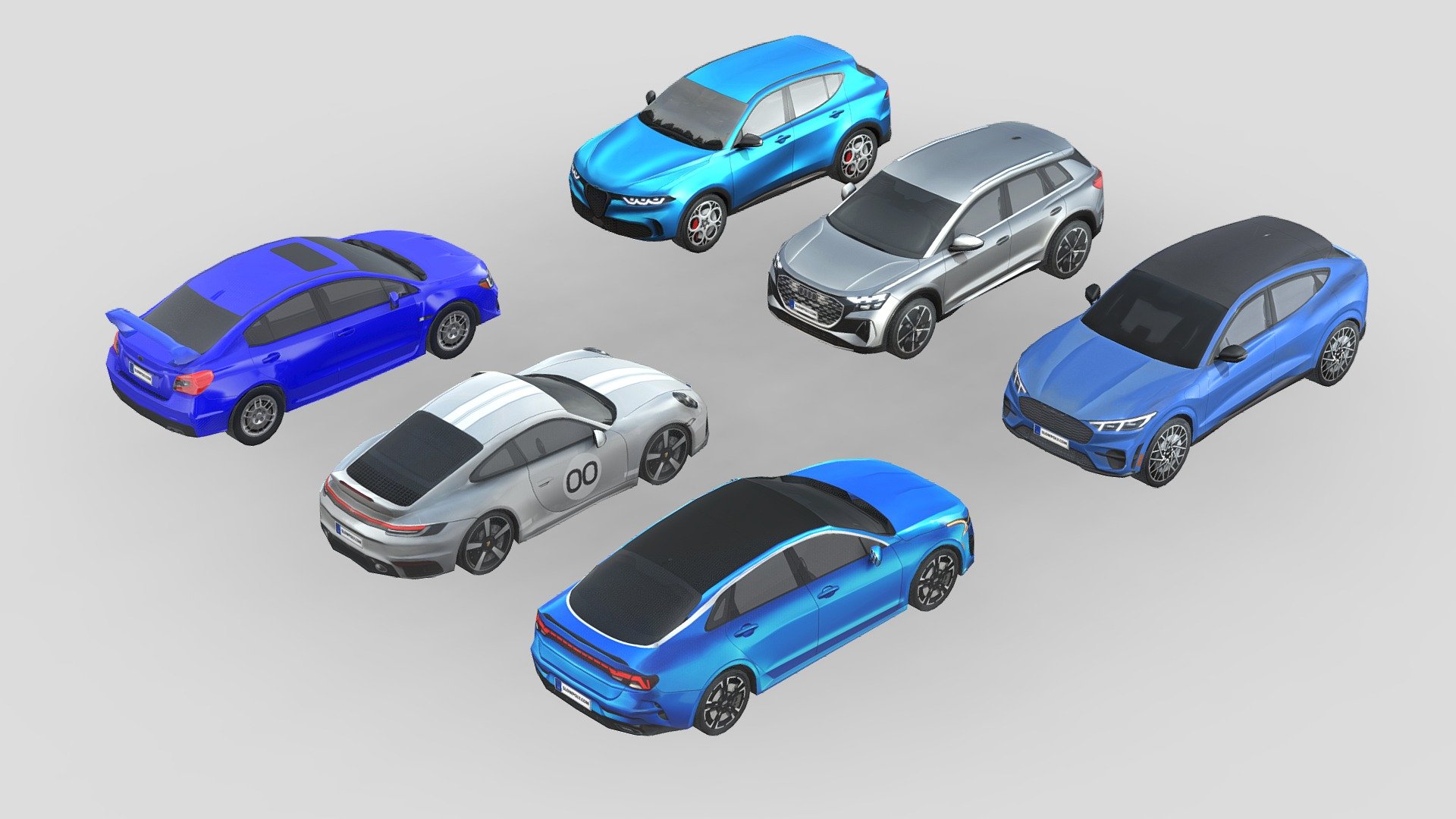 Low-Poly Car Pack 007 3d model