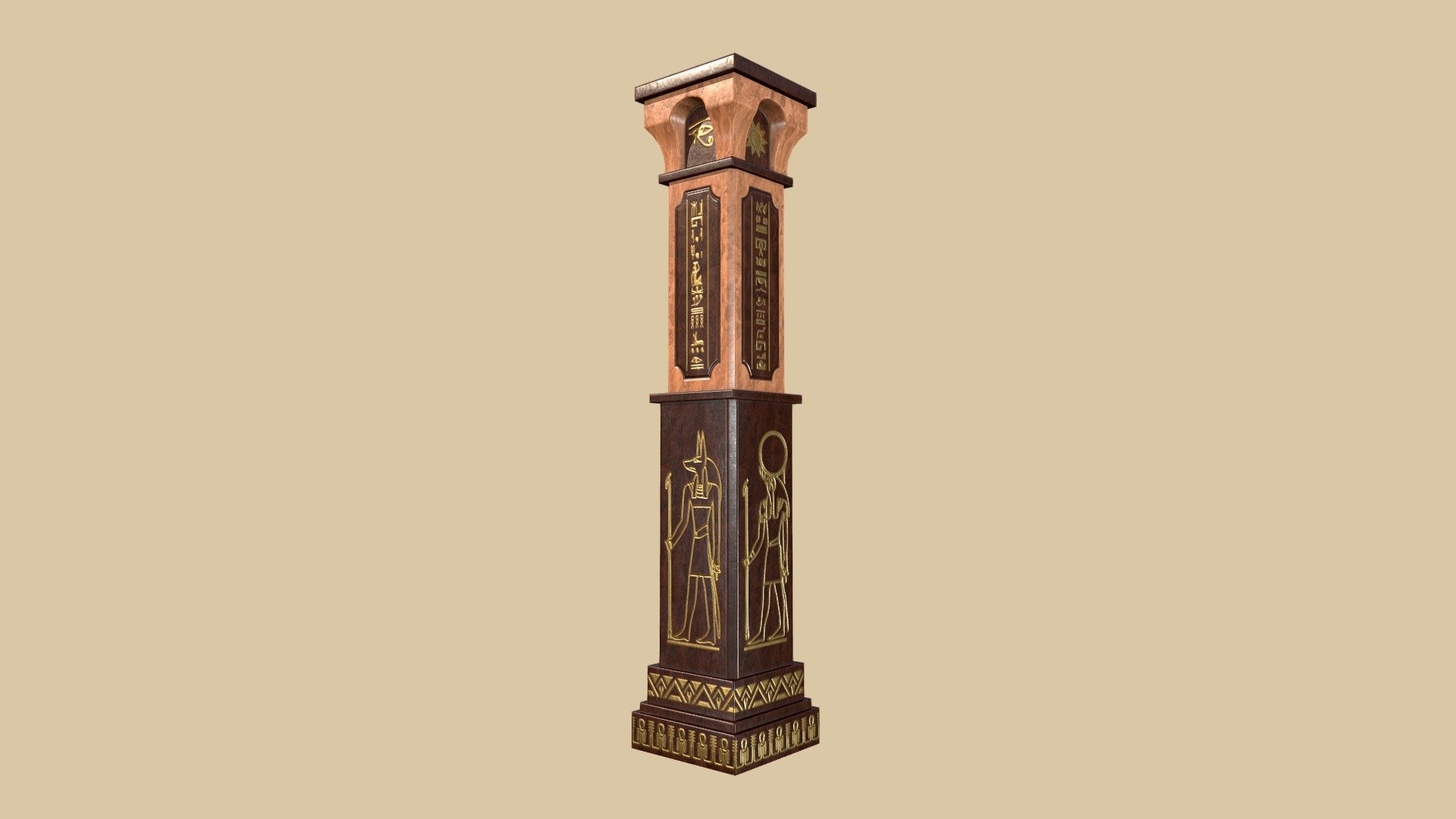 Egyptian Column Fantasy Style 3d model