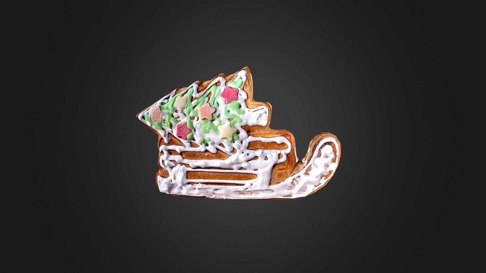 Gingerbread Sled (LowPoly) 3d model