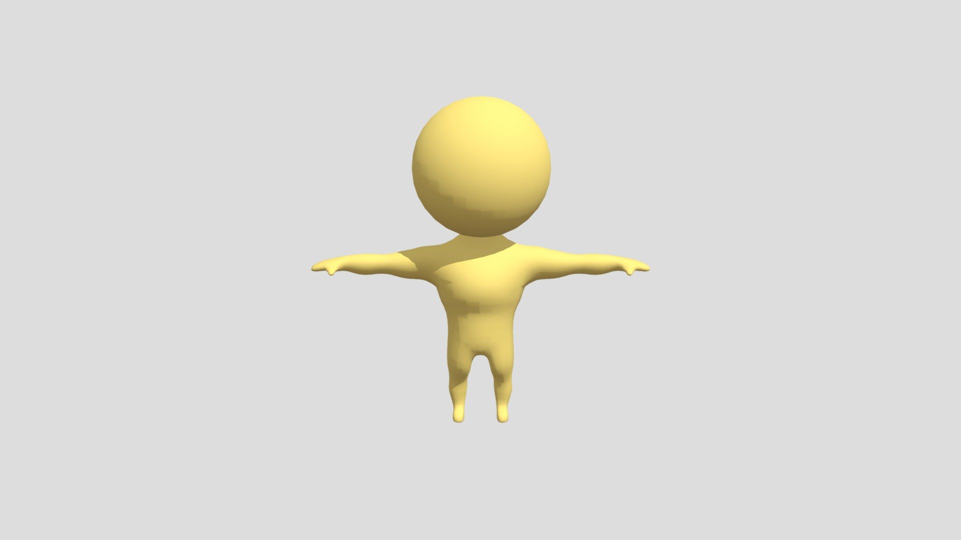 Hypercasual muscler character 3d model