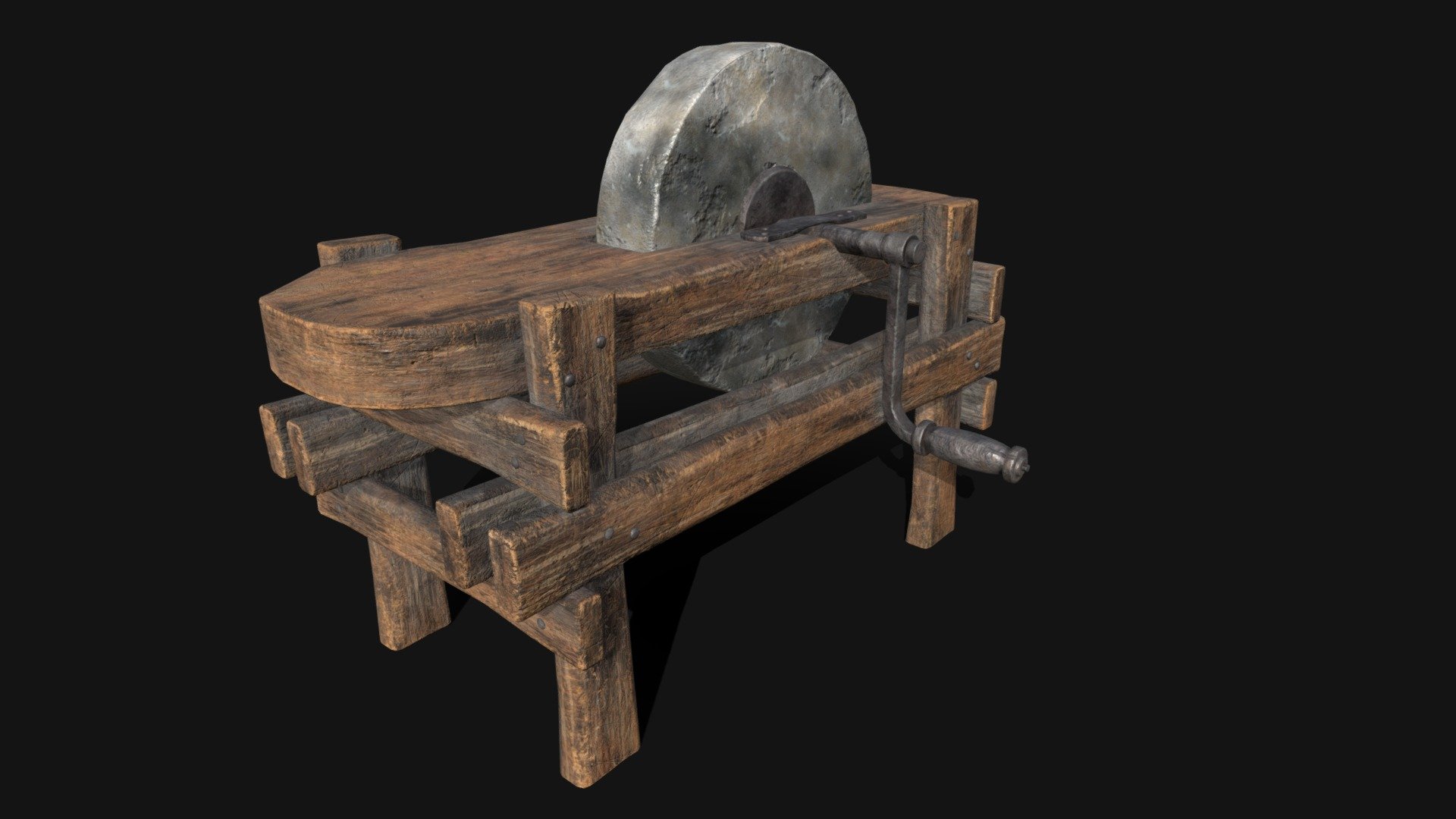 Medieval Grindstone 3d model