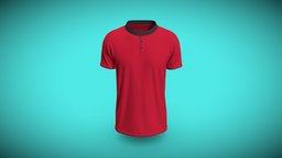 Band Collar Polo T-shirt