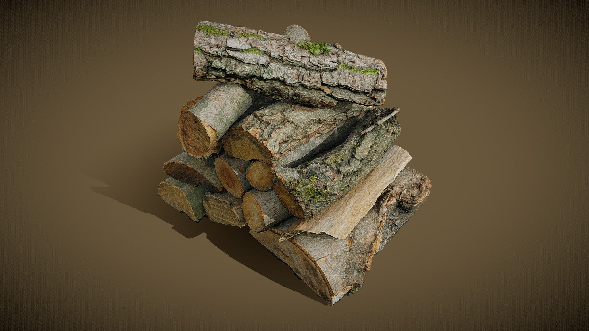 Stacked firewood 3d model