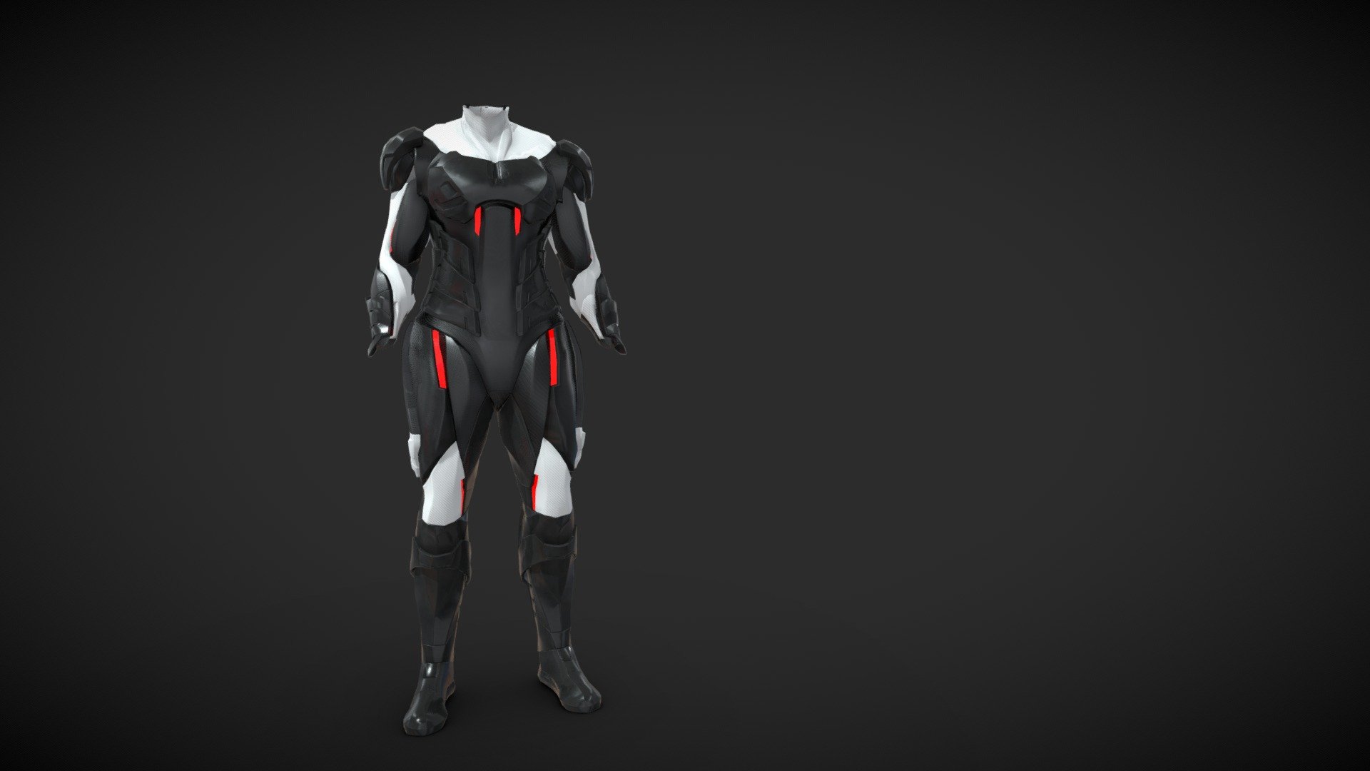 Women Cyber sci-fi Armor 3d model