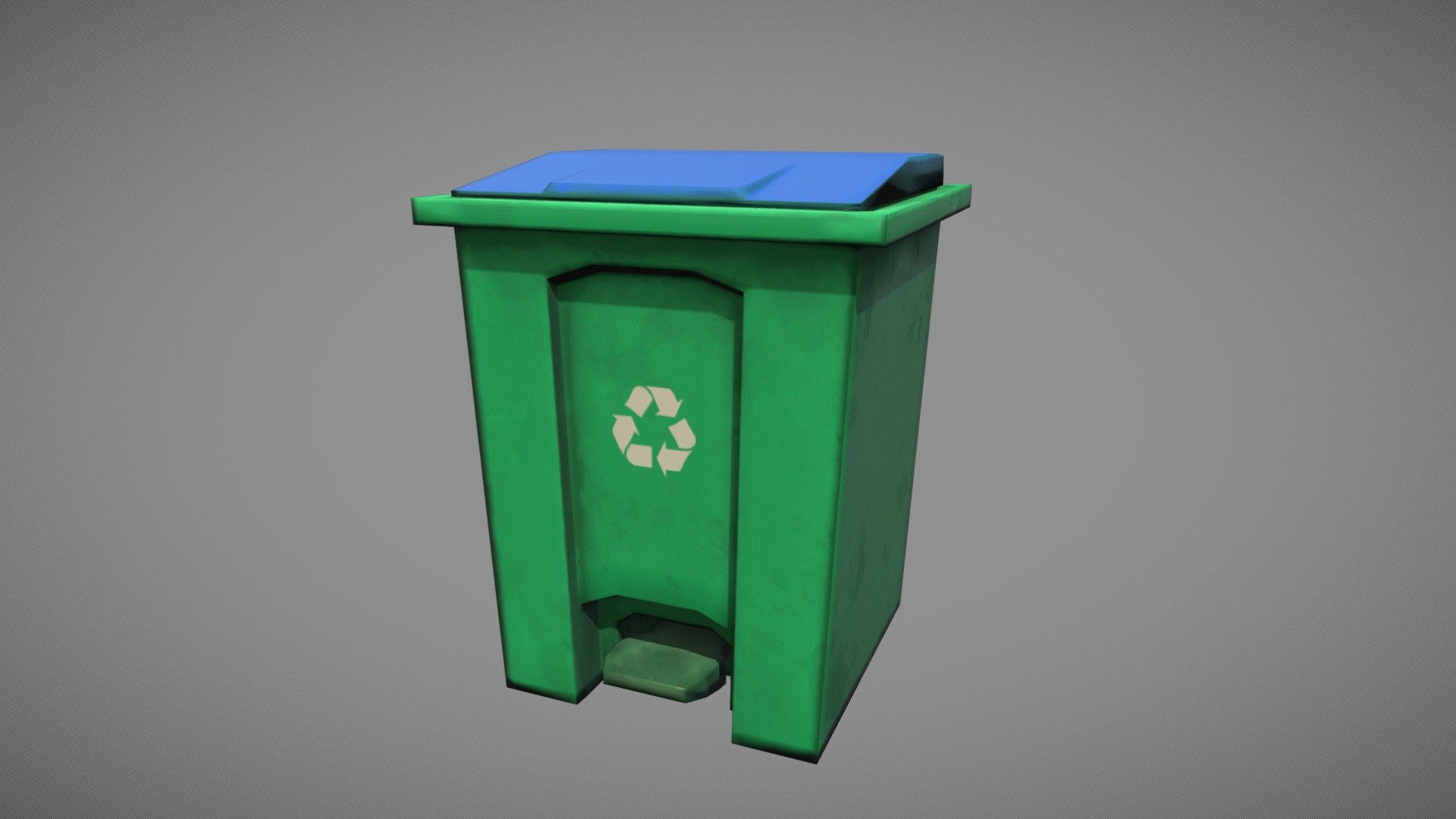 Plastic Trash Bin 3d model