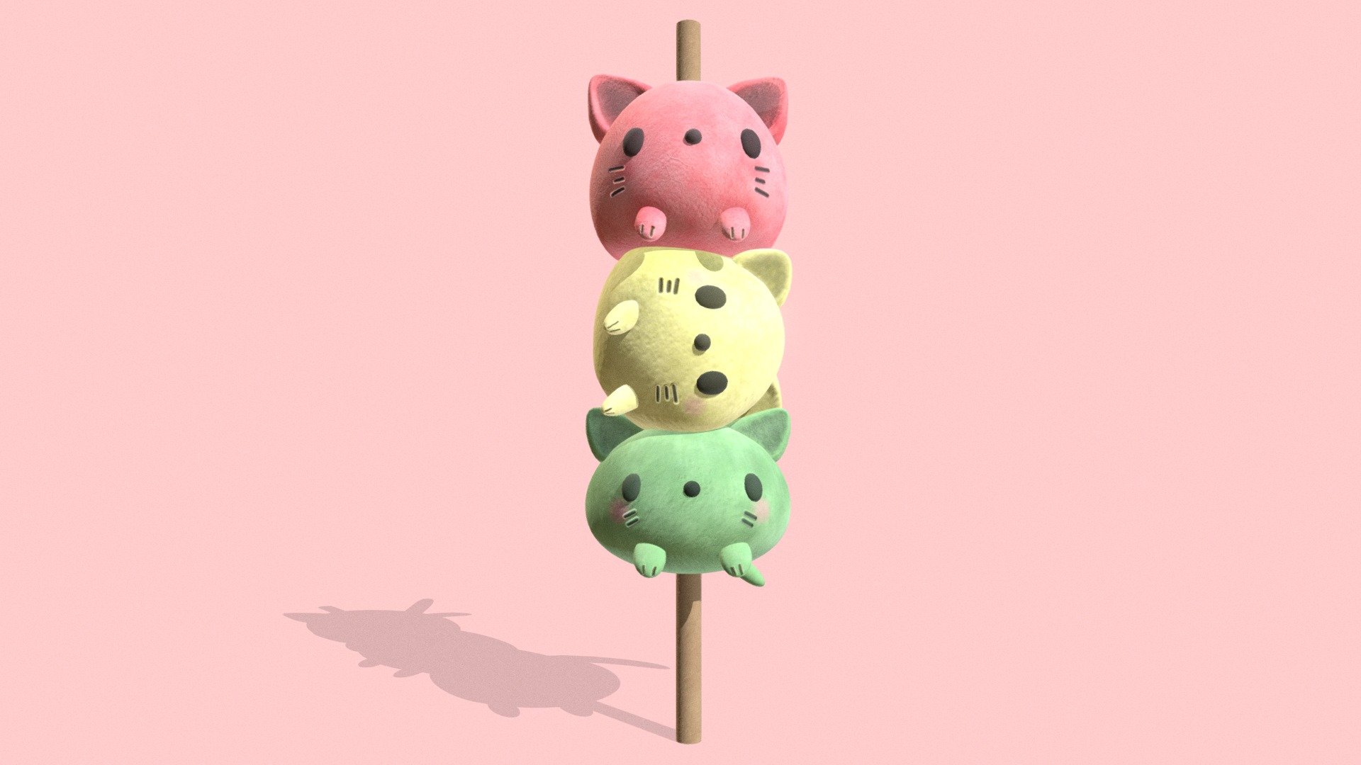 Marshmallow Cute Kitties 3d model