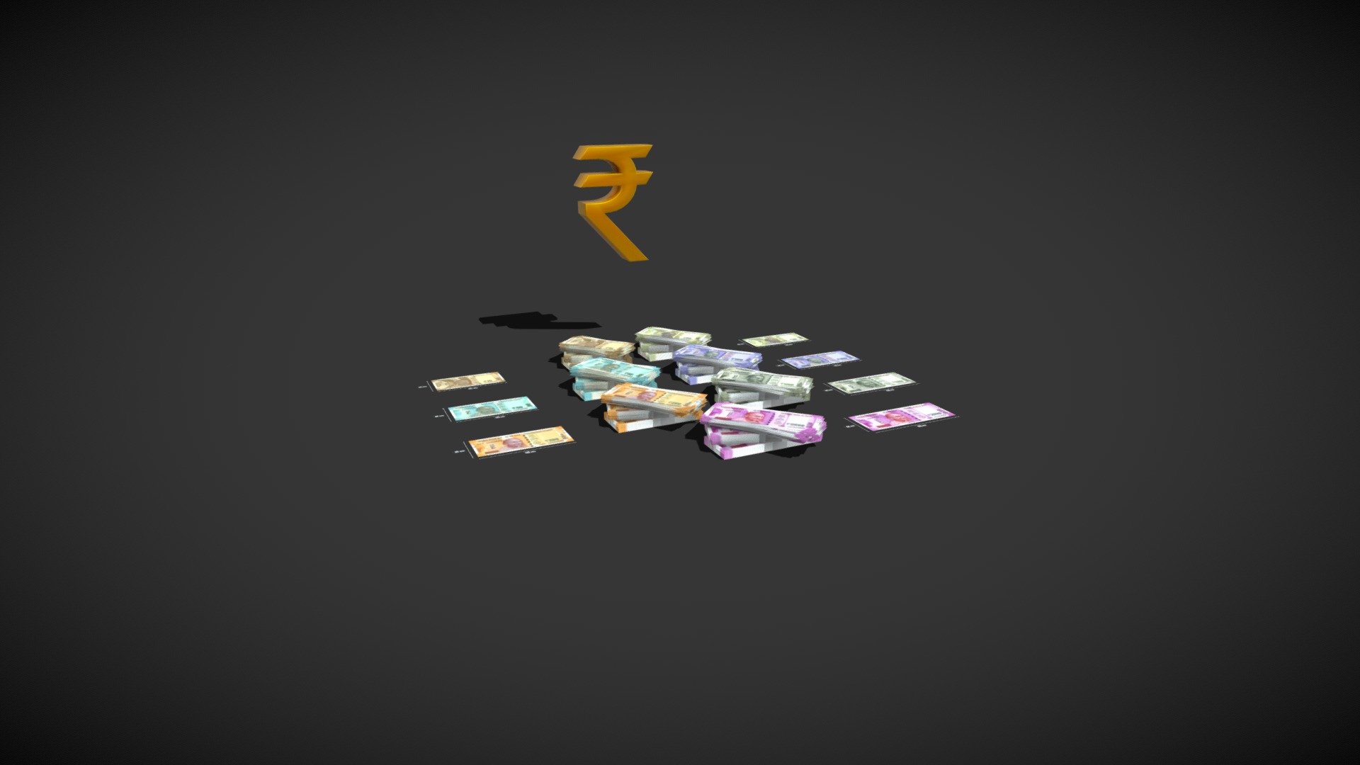 Indian Currency Note 3d model