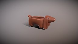 Dachshund-shaped pot planter