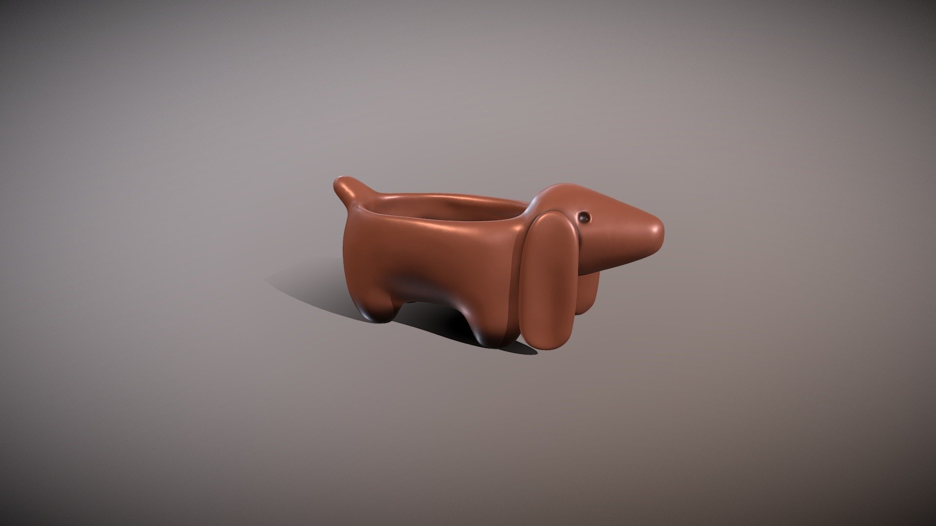 Dachshund-shaped pot planter 3d model