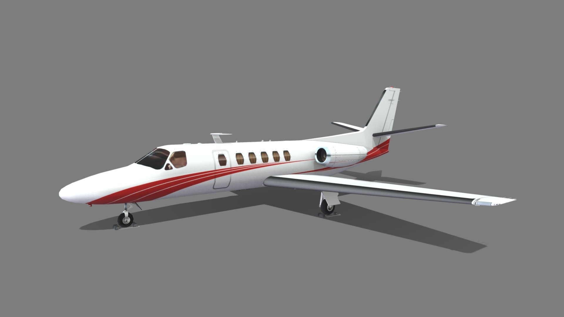 Cessna CITATION C550 Static low poly 3d model