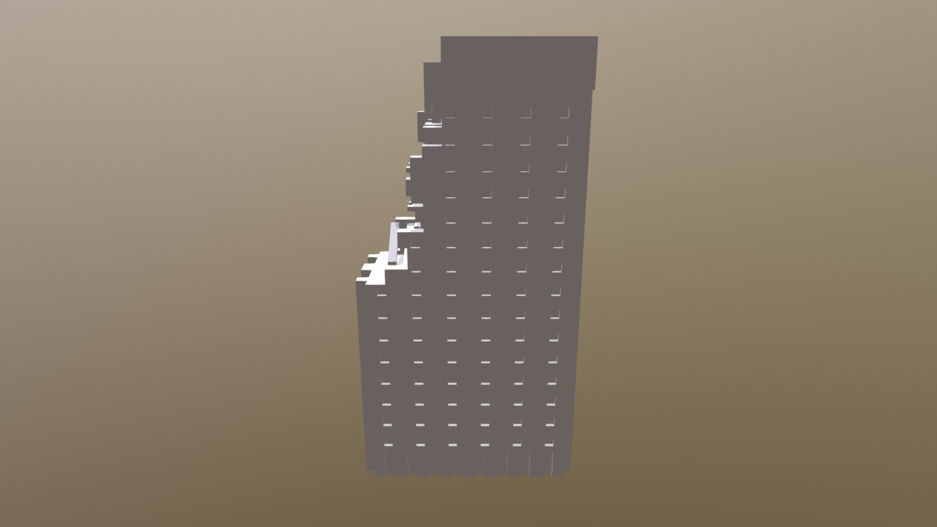 Building with Battle Damage 3d model