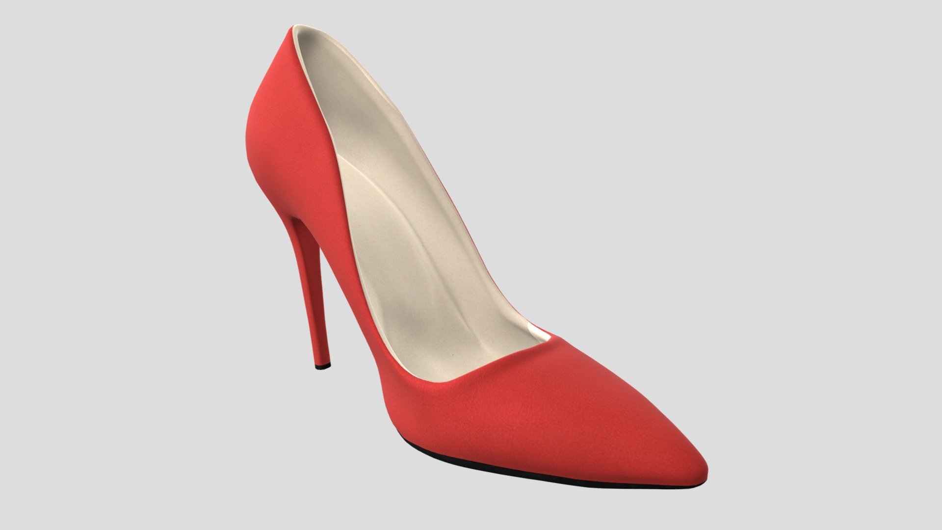 Red high heels 3d model