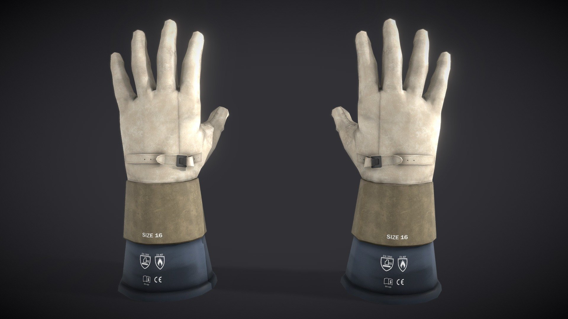 Gloves Fire Protection Equipment 3d model