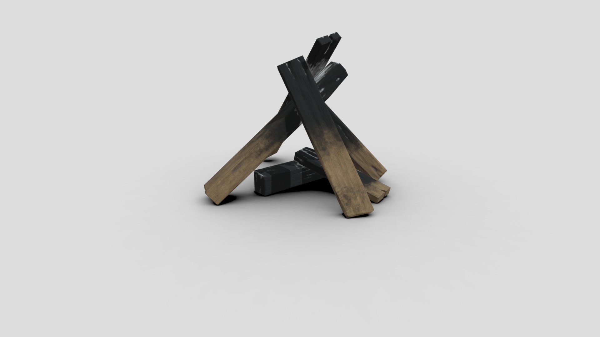 Extinguished Campfire Low Poly 3d model