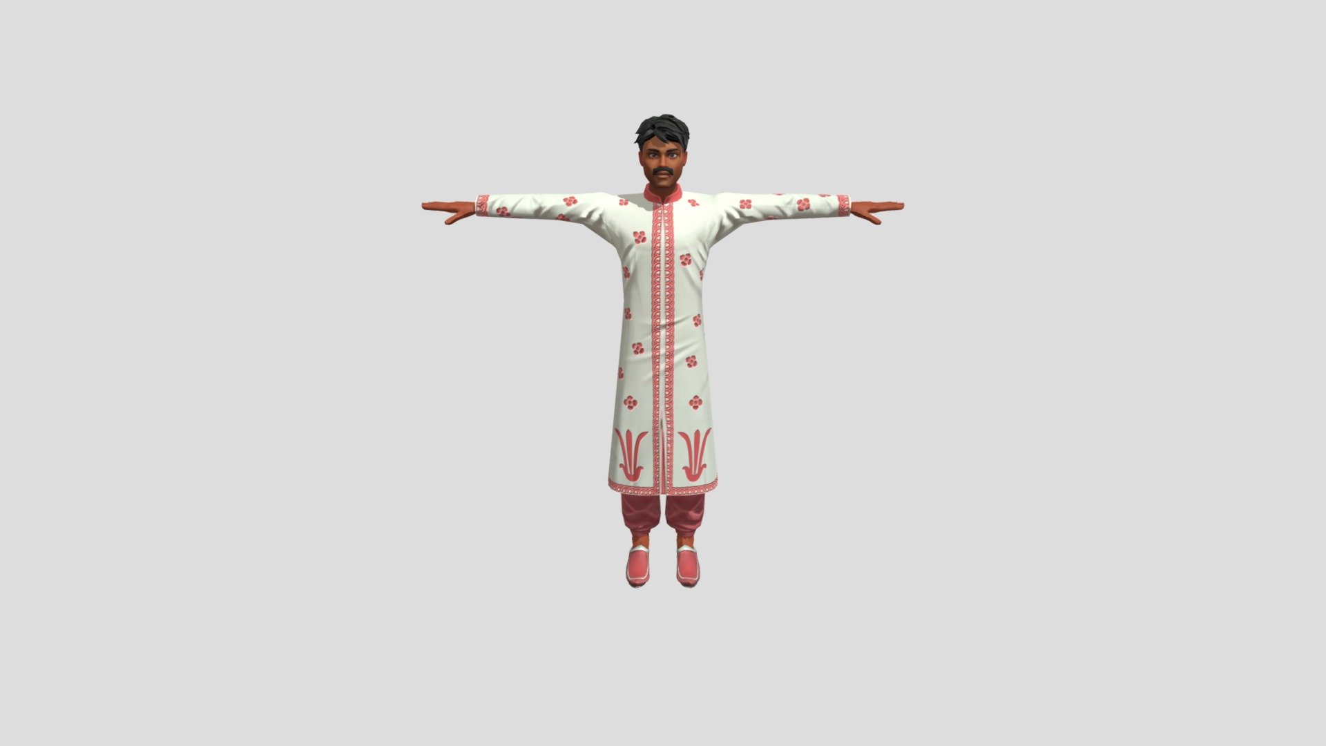 indian traditional wear 3d model