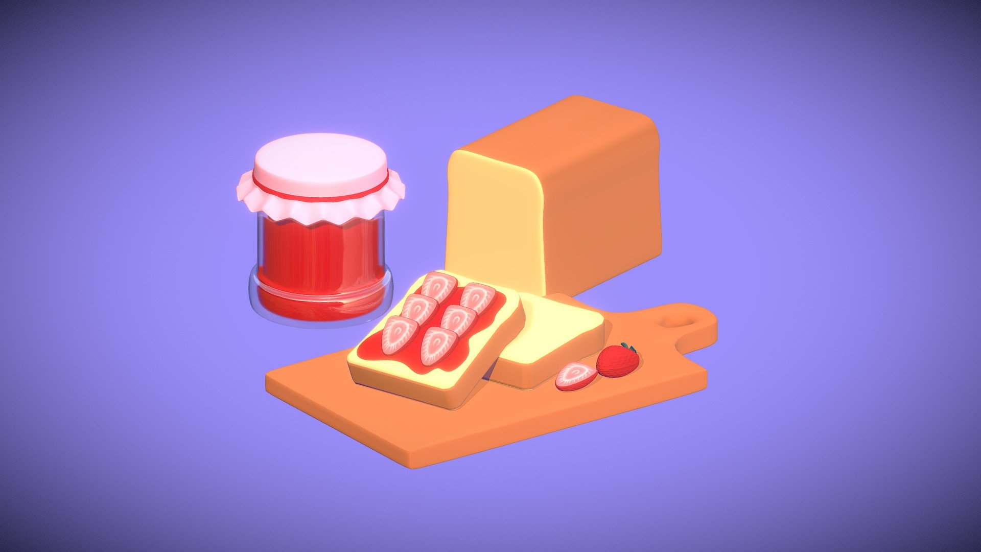 Strawberry Sandwitch 3d model