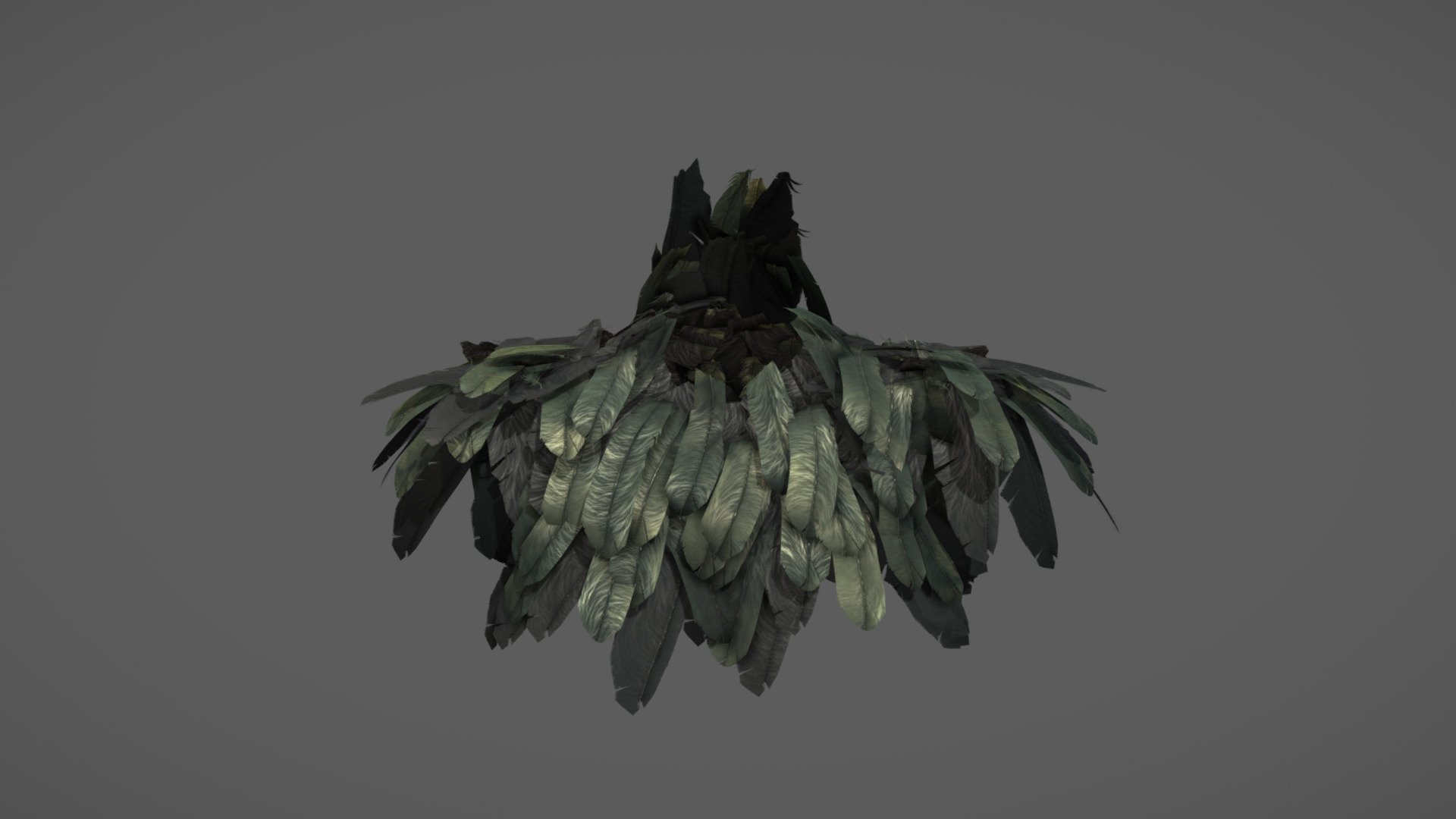 Feathers Shoulder Wrap Shawl 3d model