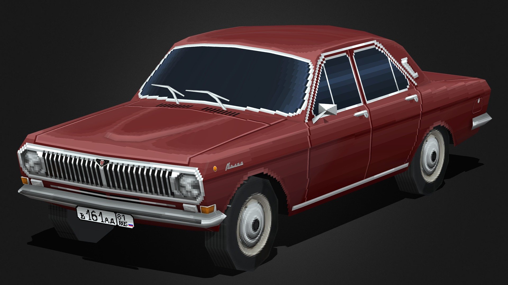 GAZ-24 Volga 1968 (PS1 Low-poly) 3d model