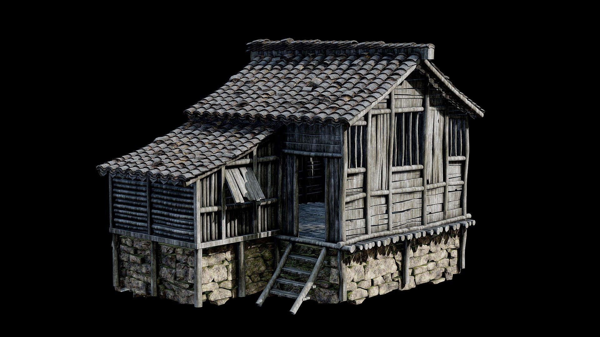 Wood Plant House 3d model