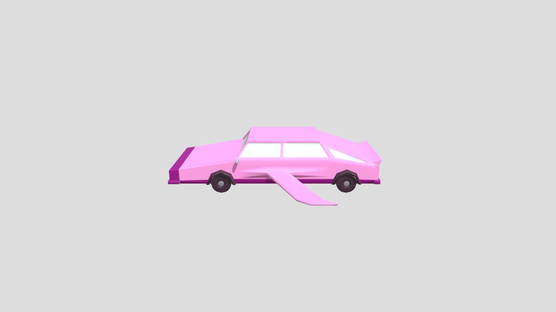 PINK FLYING CAR 3d model